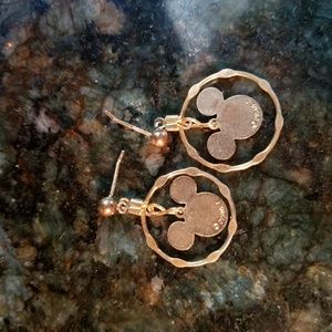 Gold Mickey hoop earrings